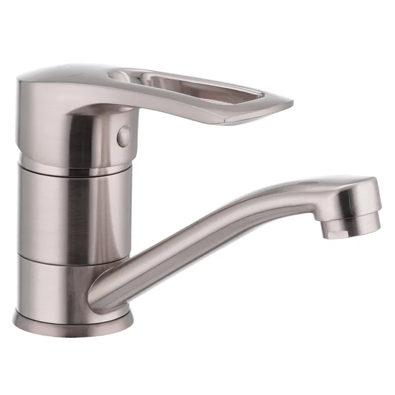 Змішувач для умивальника Haiba Hansberg 004 нержавійка, вилив 15 см (HB0190) Харків - фото 1