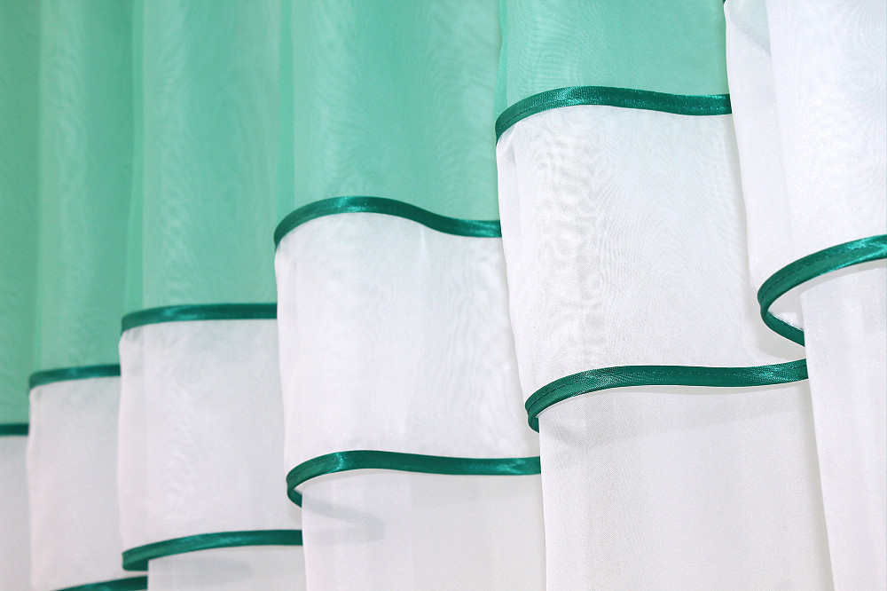 Кухонная занавеска VR-Textil № 018к штора и тюль с ламбрекеном бирюзовый с белым 280х170 см (52-0440) Киев - изображение 5