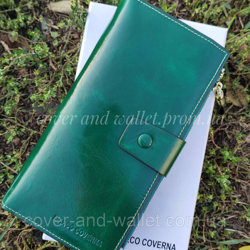 Зелений жіночий гаманець клатч з гладкої шкіри Marco Coverna 8653 Київ - фото 4