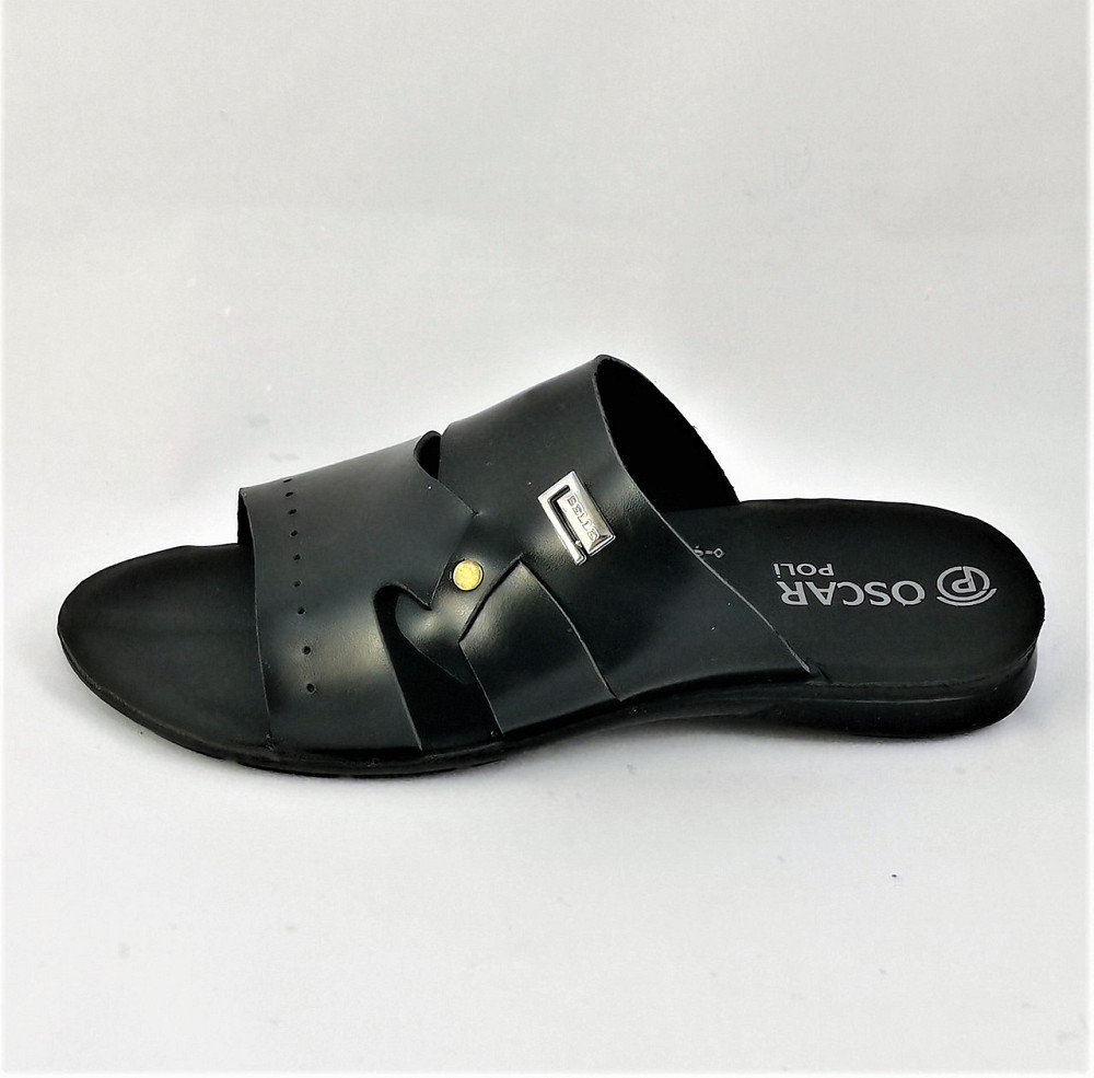 Мужские Шлёпанцы Тапочки Сланцы Чёрные Кожаные (размеры: 41,42,43,44,45) Днепр - изображение 3