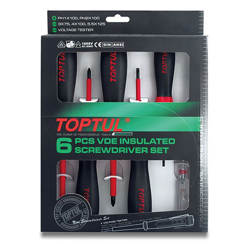 Набор отверток диэлектрических до 1000В TOPTUL 6ед. GAAE0612 Одеса - фото 1