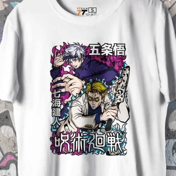 Футболка для подростка мальчика с принтом Магическая Битва Сатору и Кенто WE Размер 160 Anime10533 Днепр