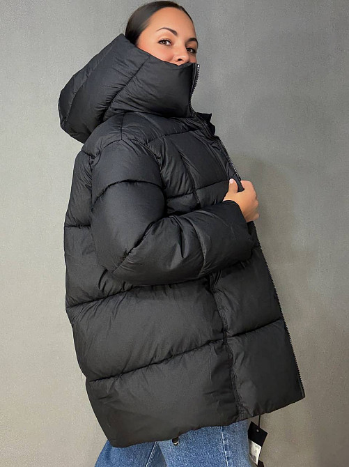 Куртка жіноча Lady Yep 10036 парка пуфер оверсайз з капюшоном чорна, чорний, 42 Київ - фото 12