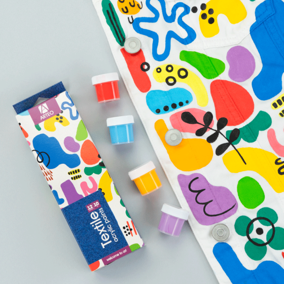 Набір акрилових фарб для розпису тканин Colors 12×10мл Arteo Київ