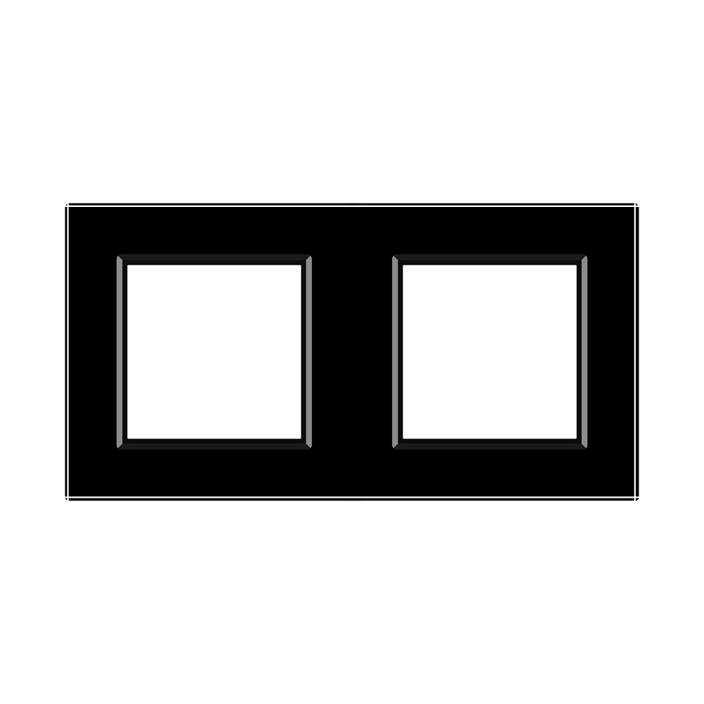 LIVOLO Рамка 2-постова LIVOLO, загартоване скло, чорна матова, 151×80 мм (VL-P7E/E-4BS06) Коломыя - изображение 6