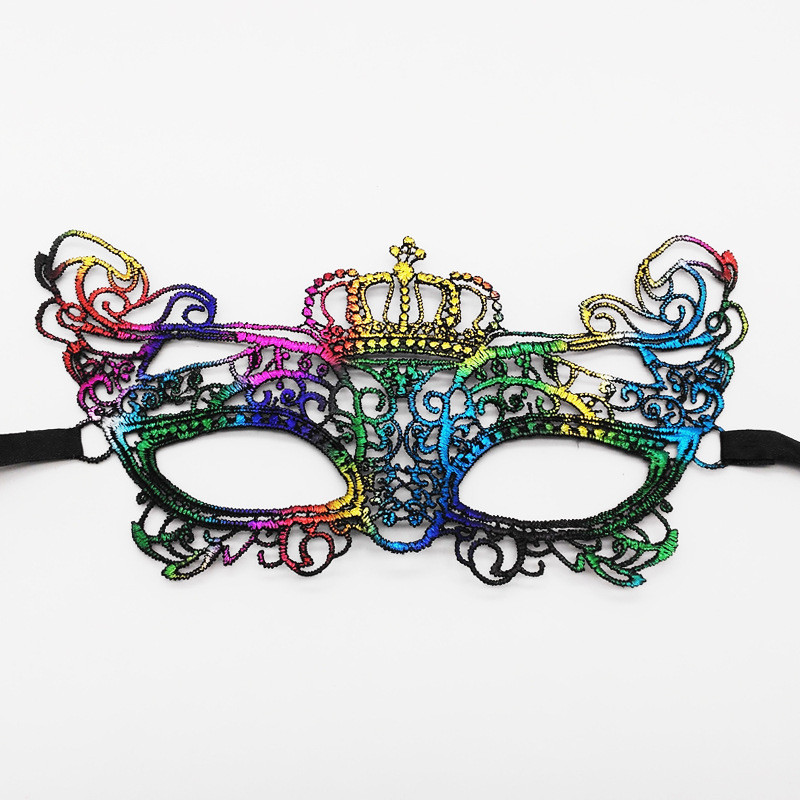 Венеціанська маска ажурна Корона на зав`язках one size різнобарвний Київ - фото 1