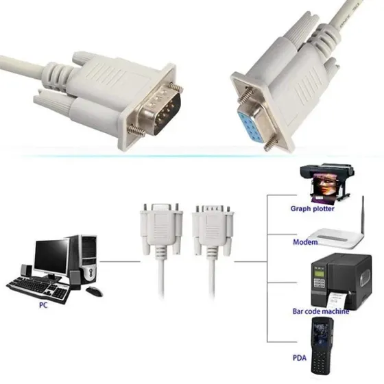 Нуль-модемный кабель RS232 DB9 COM папа-мама 1.4м удлинитель для соединения компьютеров и устройств Киев