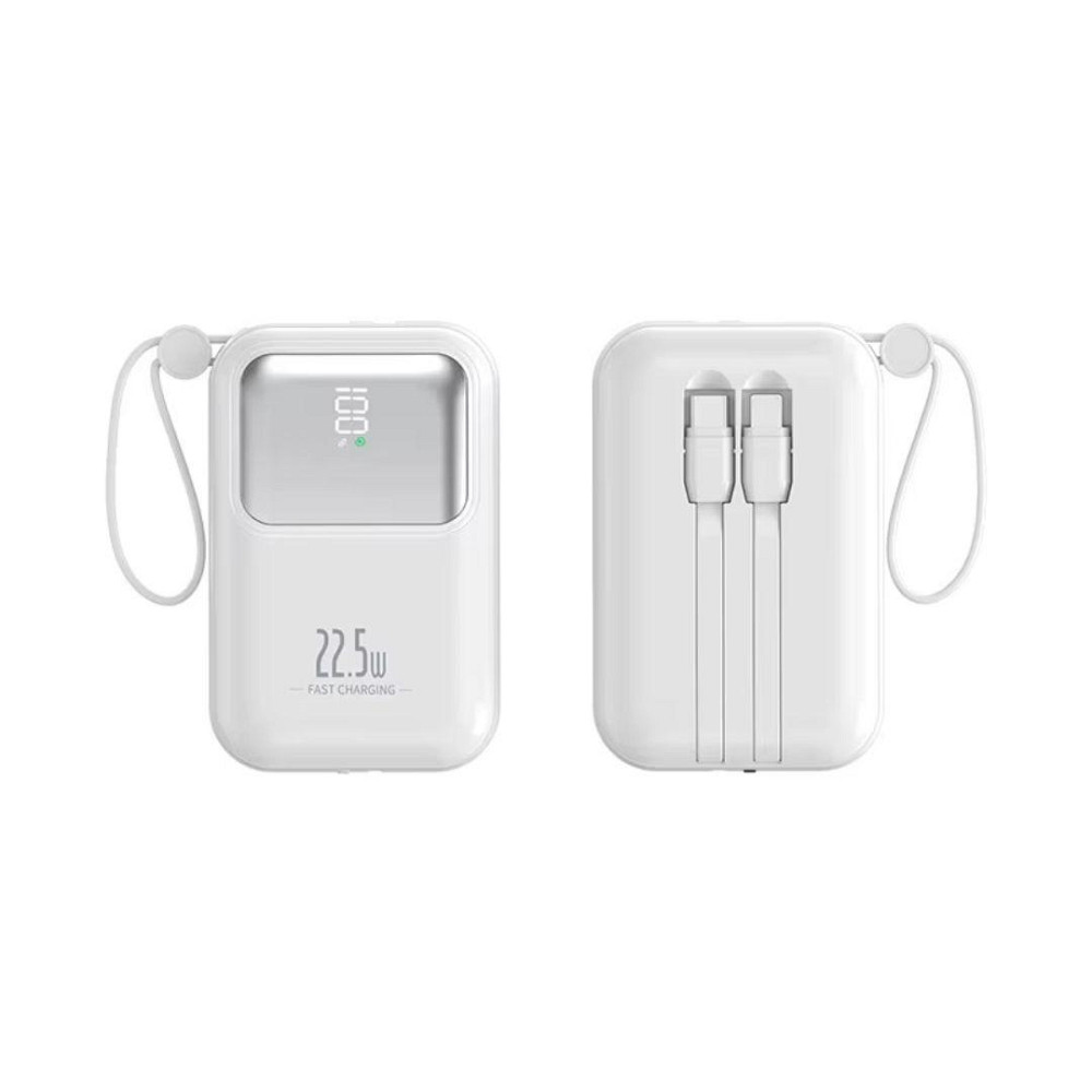 Павербанк бездротовий магнітний 10000мАг, Powerbank з кабелями Type-C/Lightning/USB, 22.5W White Кам'янець-Подільський - фото 4