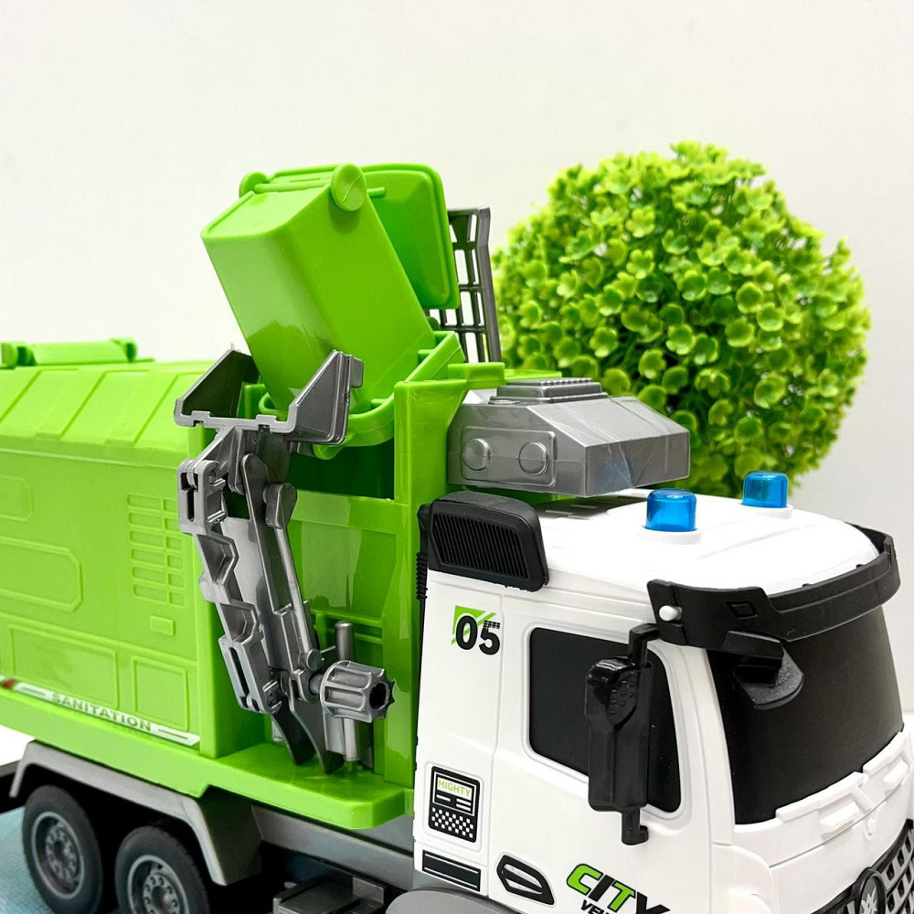 Машина сміттєвоз на радіокеруванні світлові ефекти 29 см Зелена (YJ-117-1-2) Чернігів - фото 3