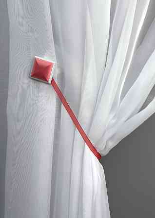 Магниты для штор и гардин Квадрат двусторонние набор 2 шт Красный с белым (81-278) Киев