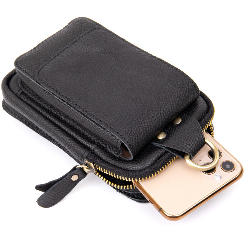 Сумка унисекс на пояс на одно отделение Vintage 20418 Черная Киев - изображение 7