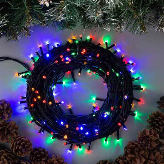 Світлодіодна гірлянда 100 Led 10м 8 режимів різнокольорова 220V CW-G-100L10VMC ColorWay Житомир