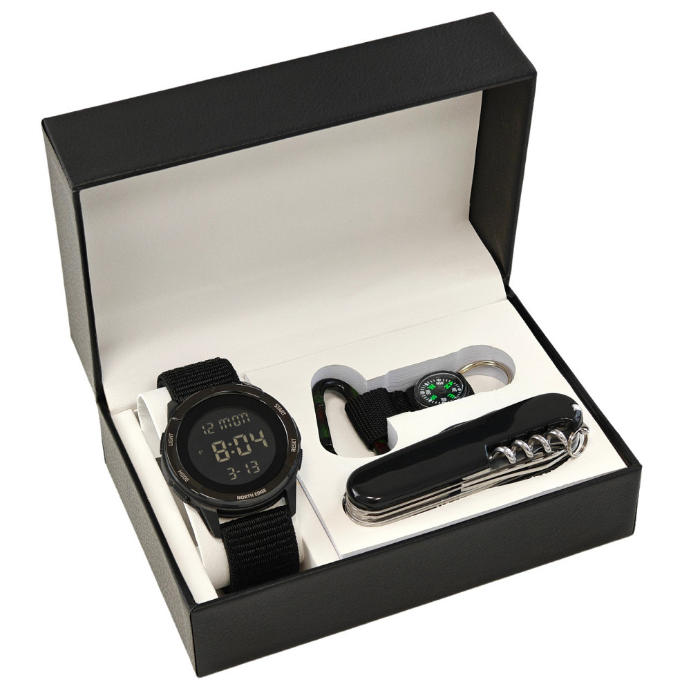 Часы мужские водостойкие тактические North Edge Terrax Set набор с компасом Киев - изображение 1