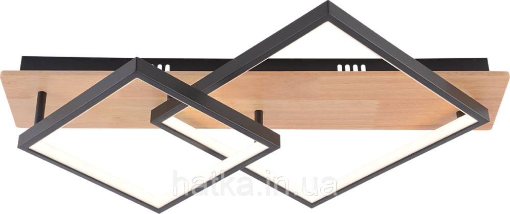 Люстра потолочная светодиодная VALESO DK6588/2 с пультом, LED 47W, диммер, Черный+Дерево Киев - изображение 1