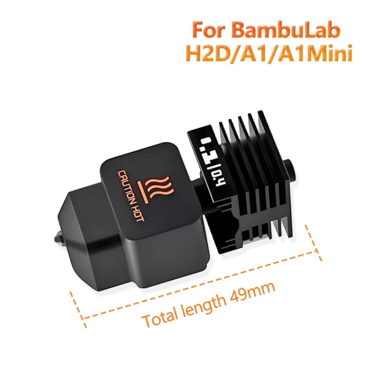 Хотенд 0,2 мм зі збільшеним обємом нагрівача для Bambu Lab A1, A1 mini, H2D (Ur Elk) Київ - фото 5