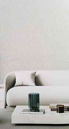 Шпалери вінілові на флізеліні AdaWall Omega1.06х10 геометрія 3д фігури смуги бежево-сірі 23209-3 Київ