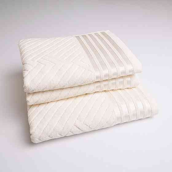 Набор махровых полотенец SOFT 3шт GM Textile 50х90см, 50х90см, 70х140см 500г/м2 (Ванильный) Сумы