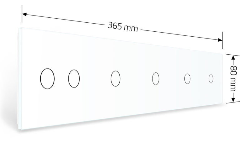 Рамка 5-постова для чотирьох 1-сенсорних та одного 2-сенсорного вимикачів (1-1-1-1-2) LIVOLO, загартоване скло, біла, 365×80 мм (VL-P701/01/01/01/02-1 Коломия - фото 6