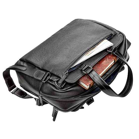 Сумка чоловіча шкіряна Чорна (SHVIGEL) Київ