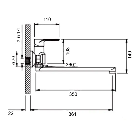 Смеситель для ванны Qtap Jay с длинным поворотным изливом (c душевым гарнитуром) QTJAY2601CRW45552 Chrome/White Киев