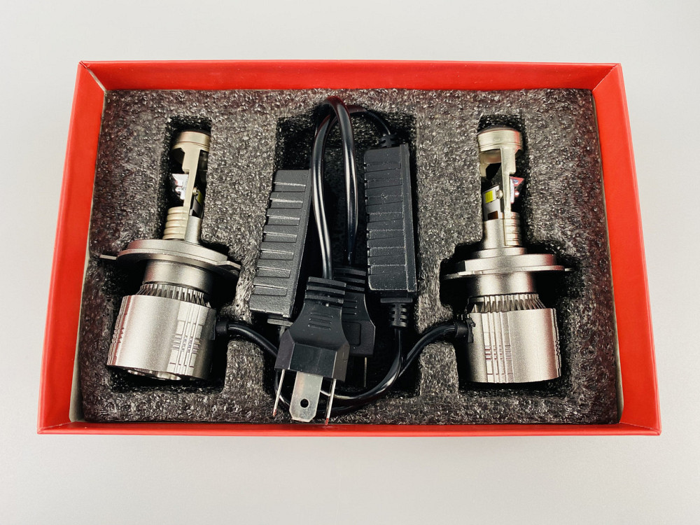 Лампа світлодіодна комплект 2 шт. 12 V 90 W set (реальних ватів) LED + лінза + цоколь H4 Мукачево - фото 8