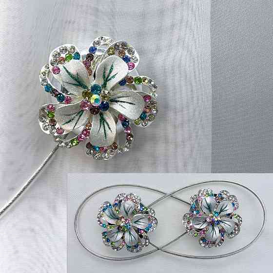 Магніти для штор та гардин "Flowers" набір 2 шт Різнокольоровий (81-241) Київ