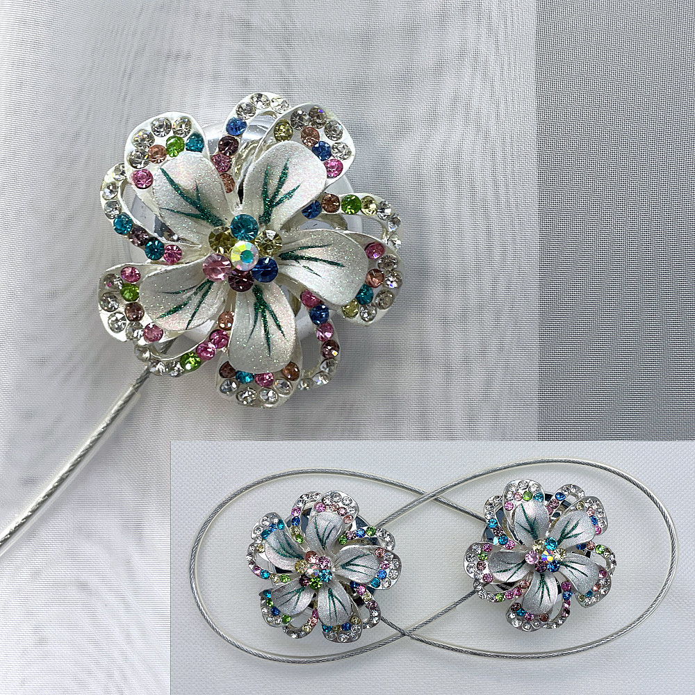 Магніти для штор та гардин "Flowers" набір 2 шт Різнокольоровий (81-241) Київ - фото 1