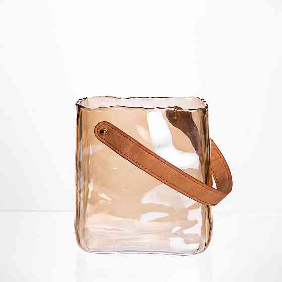 Коричнева декоративна ваза-сумочка для квітів 16×8×18.5 см Київ