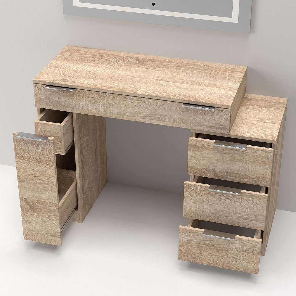 Стол туалетный Трюмо Кристалл, Дуб Сонома, 1200/452/847 Львов - изображение 2