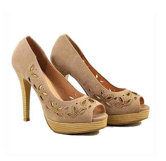 Жіночі Бежеві Туфлі на Каблуку Шпильке Замшеві Модельні (розміри: 36,37,38,39,40,41) - 37-1 Дніпро