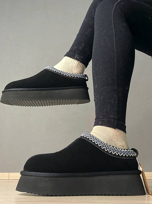 Уггі жіночі Itts 1702-1 капці на платформі замшеві з вишивкою чорні, 36, 23 см Київ - фото 11