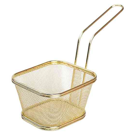 Корзина сервировочная для картофеля фри и снеков 13×11×7 см Золотая HP-19-4-L-G Киев