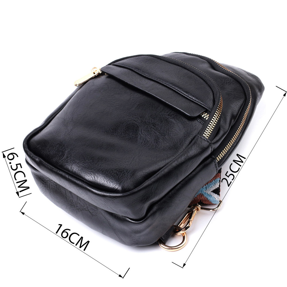 Сумка небольшого размера с одной лямкой через плечо из гладкой экокожи Vintage 22770 Черный Киев - изображение 3