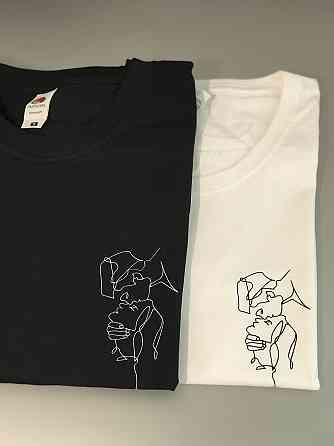 Парні футболки для хлопця та дівчини з абстрактним принтом Чернівці