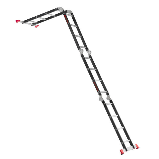 Драбина багатофункціональна трансформер, 4×4 сходинки, сталевий профіль, 4,45 м, 150 кг INTERTOOL LT-0024 Киев - изображение 4