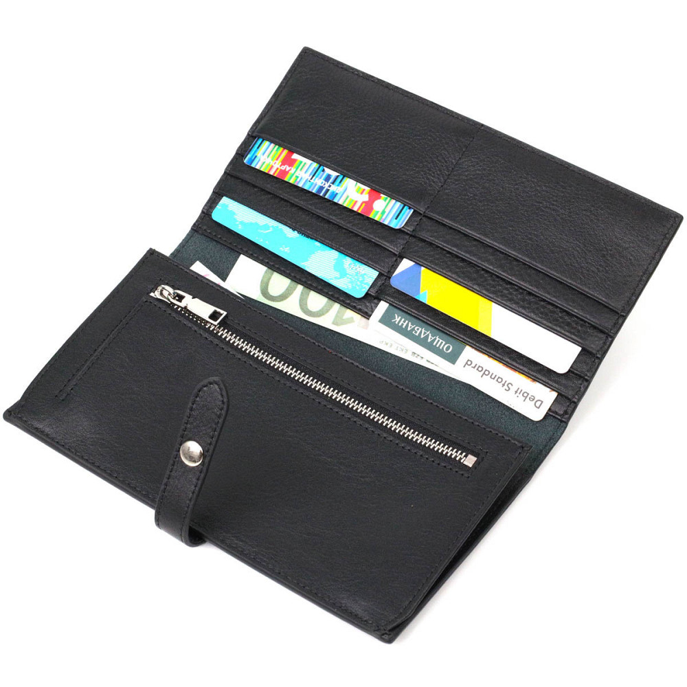 Женский тонкий кошелек из натуральной кожи Tony Bellucci 22036 Черный Киев - изображение 6