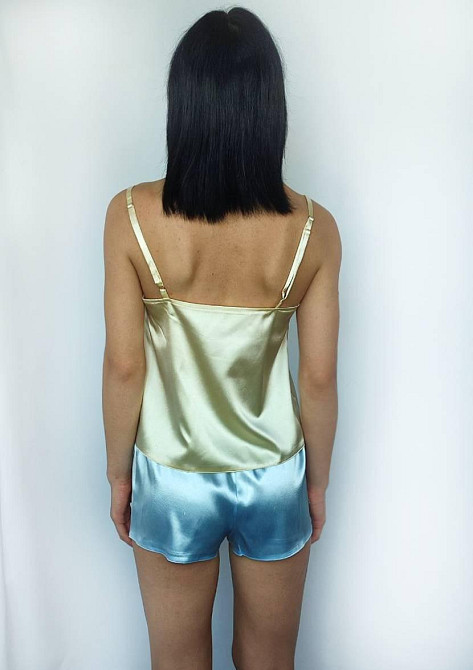 Піжама жіноча атласна Жовто-блакитний S Харків - фото 7