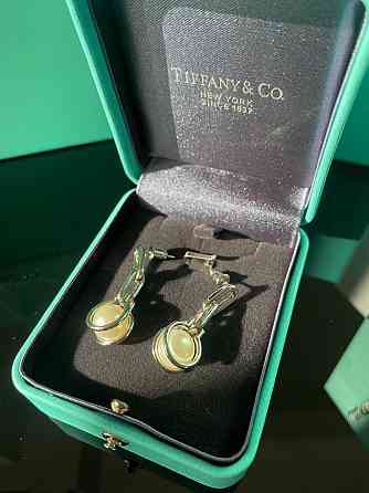 Tiffany Тиффани серьги с жемчугом, посеребрение, упакованы в мешочек Одесса