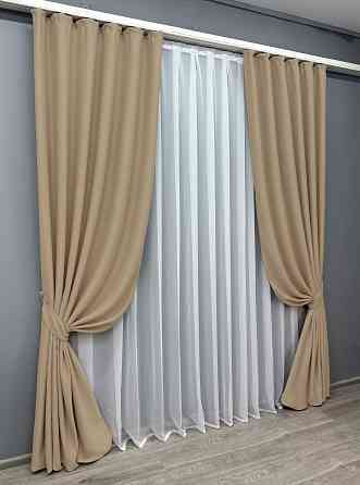 Комплект готових штор VR-Textil Bagema Rvs № 1240ш Бежевий 200х270 см 2 шт (32-546) Київ