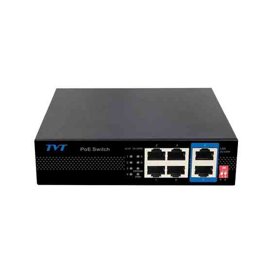 PoE-комутатор 6-портовий TVT TD-B2204S1-PEU з 4 портами PoE (77-00385) Київ