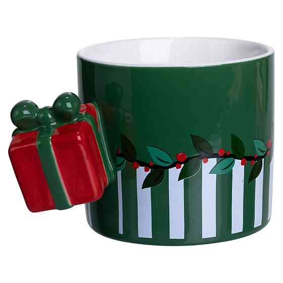 Yiwu Чашка порцелянова новорічна Merry Christmas 400 (мл) Зелена Yiwu FM-CS-49GR Коломия