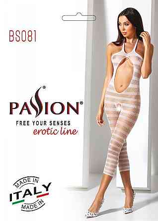 Сетчатый бодистокинг с открытым животом Passion BS081 white Sex Aura Киев