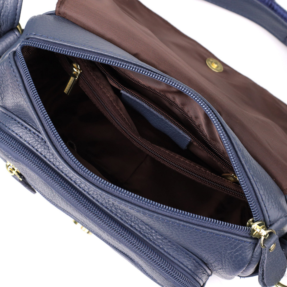 Сумка из натуральной кожи для женщин Vintage 22971 Синий Киев - изображение 8