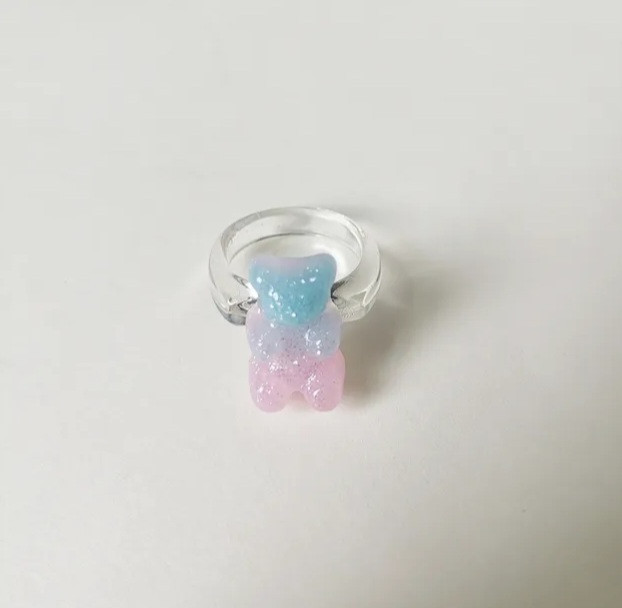 Кольцо для детей с мишкой 45 мм розово-голубой Киев - изображение 1