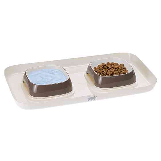 Міски на підносі для собак і котів Ferplast Glam Tray (Ферпласт Глаєм Трей) 40 х 23 x 5.5 см - 0.8 L - SMALL, Коричневий Запоріжжя