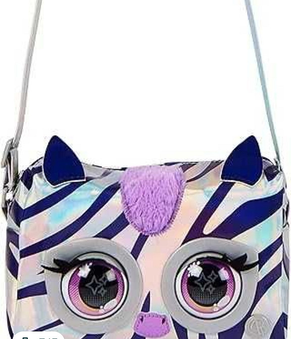Интерактивная сумочка зебра Purse Pets, Metallic Mood Flashy Frenchie. Харьков - изображение 3