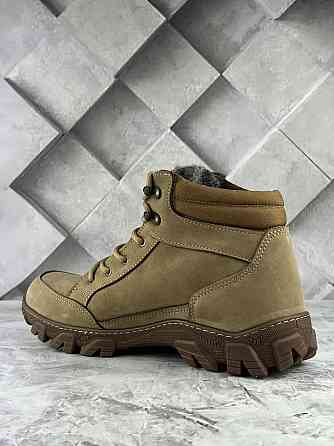 Тактичні зимові водонепронекні черевики на хутрі Хижак койот високі прошиті та проклеєні черевики WAR Львів