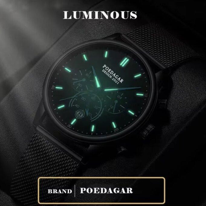 Годинник чоловічий наручний Poedagar Misto Gravy Black (2 ремінці) Вінниця - фото 5