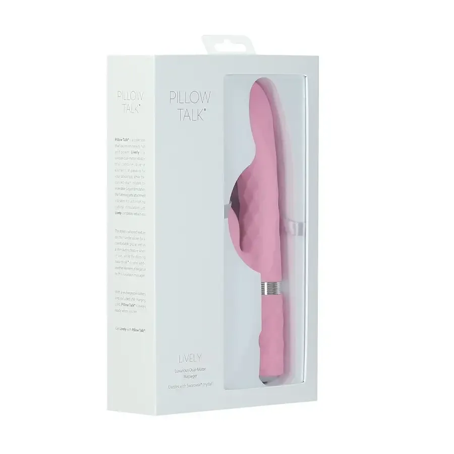Роскошный кролик с ротацией и вибрацией Pillow Talk Lively, Pink, кристалл Сваровски Львов - изображение 10