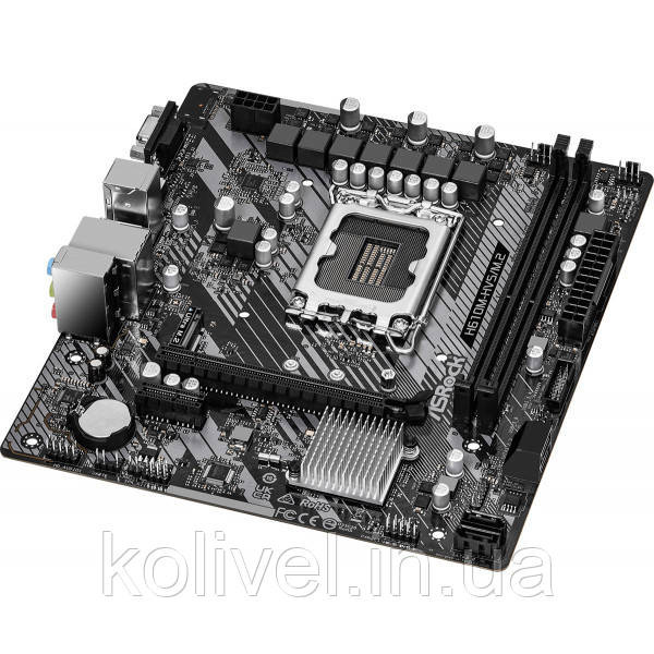 ASRock H610M-HVS/M.2 R2.0 (1700/H610, 2*DDR4, 1xPCIex16, HDMI/VGA, 4xSATAІІІ, M.2, GLan, 7.1ch, mATX Київ - фото 3